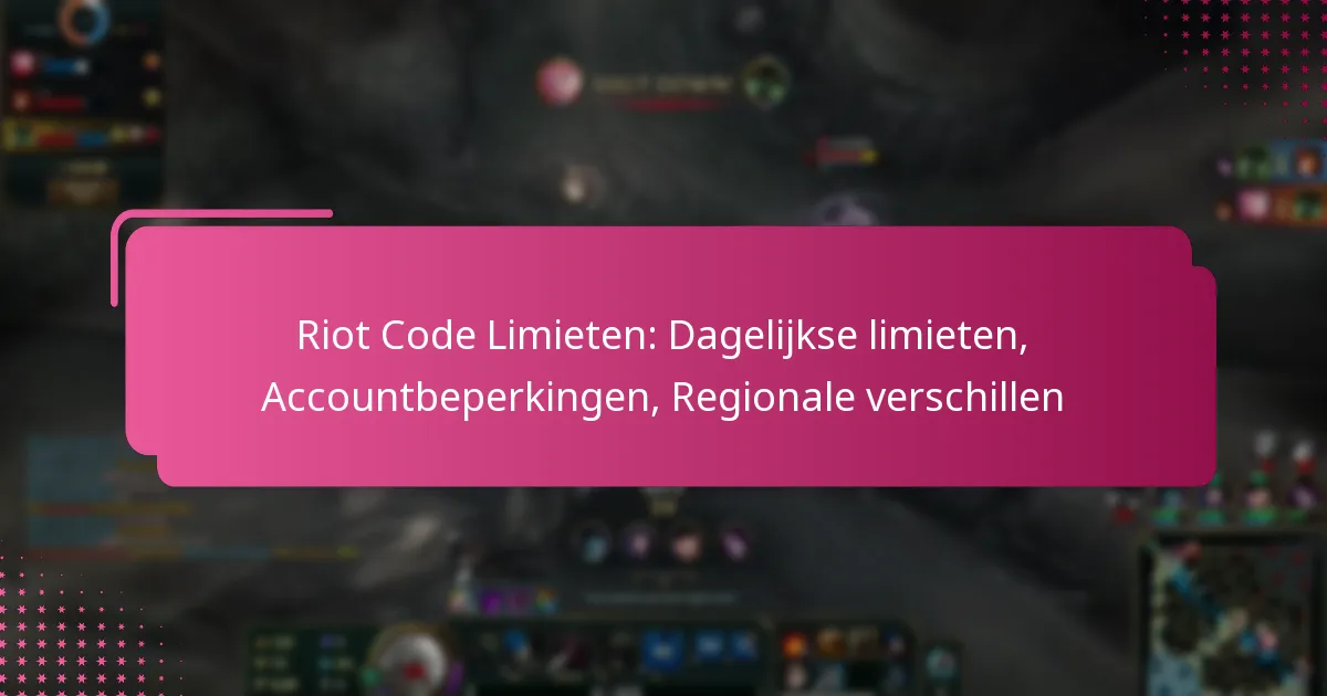Riot Code Limieten: Dagelijkse limieten, Accountbeperkingen, Regionale verschillen